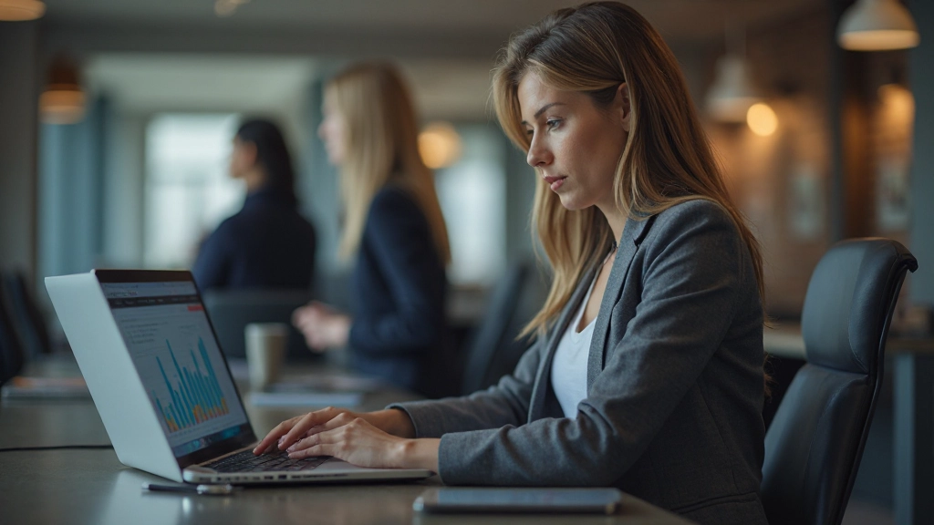 Специалист демонстрирует программное обеспечение для анализа данных